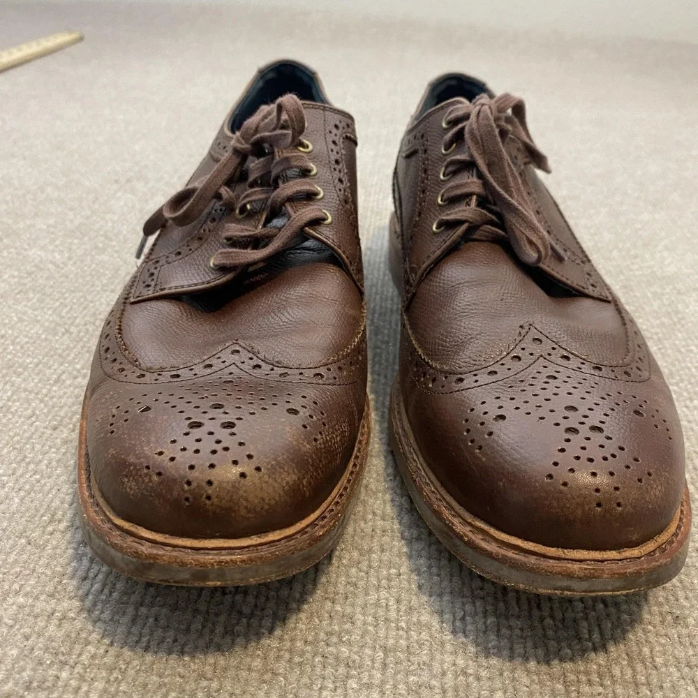 Cole Haan Shoes Mens Size 11 M Brown Leather Wingtip Brogue‎ Dress Oxfords